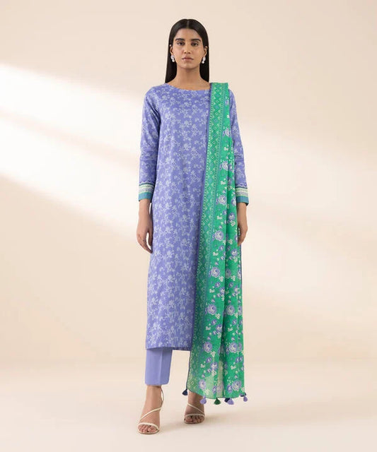 3 PIECE - Unstitched PRINTED LAWN SUIT
