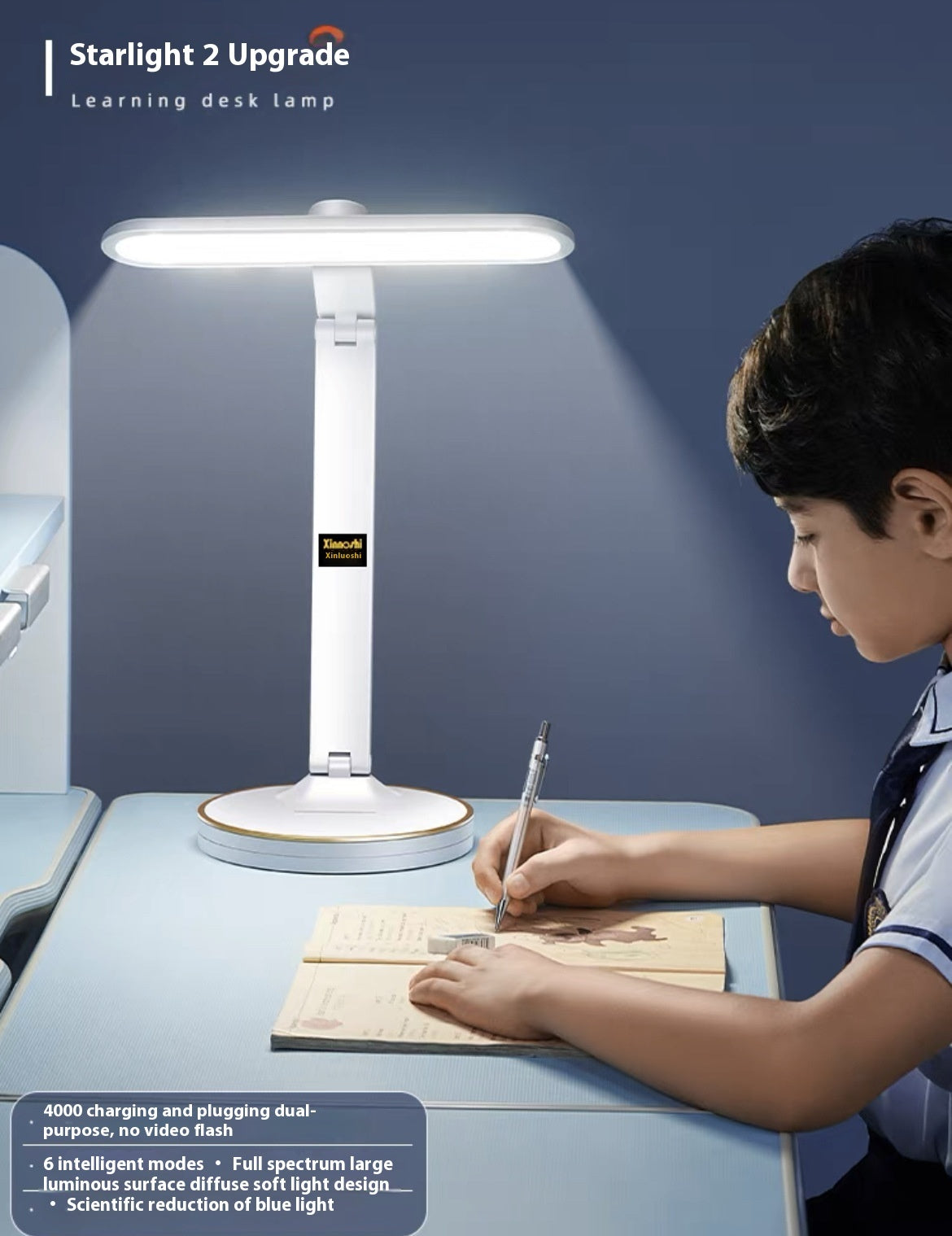 Student Reading Dormitory Folding Bedside Charging Smart Clock Eye Protection Desk Lamp