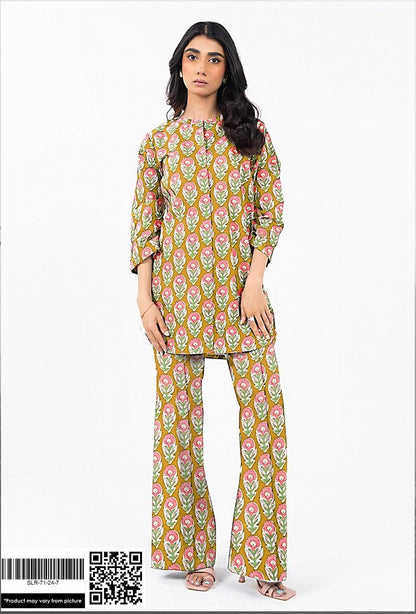 2 Pcs Women's Unstitched Printed Suit