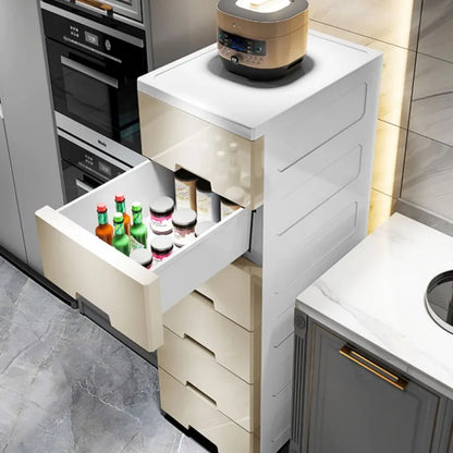 Narrow Gap Storage Cabinet Drawer Storage  Bathroom and Kitchen Plastic Multi-Layer Organizer Rack Compact Multi-Storage Cabinet