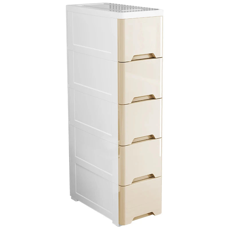 Narrow Gap Storage Cabinet Drawer Storage  Bathroom and Kitchen Plastic Multi-Layer Organizer Rack Compact Multi-Storage Cabinet