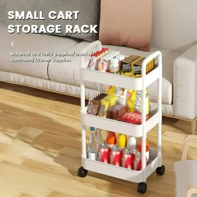 Bathroom Storage Rack Storage Rack With Wheels Household Multi-layer Small Cart Storage Rack Floor To Floor Kitchen Bedroom