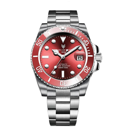 2025 LIGE New Watch Men Automatic Mechanical Tourbillon Clock Fashion Sport Diving Watch 100ATM Waterproof Luminous Watches Mens