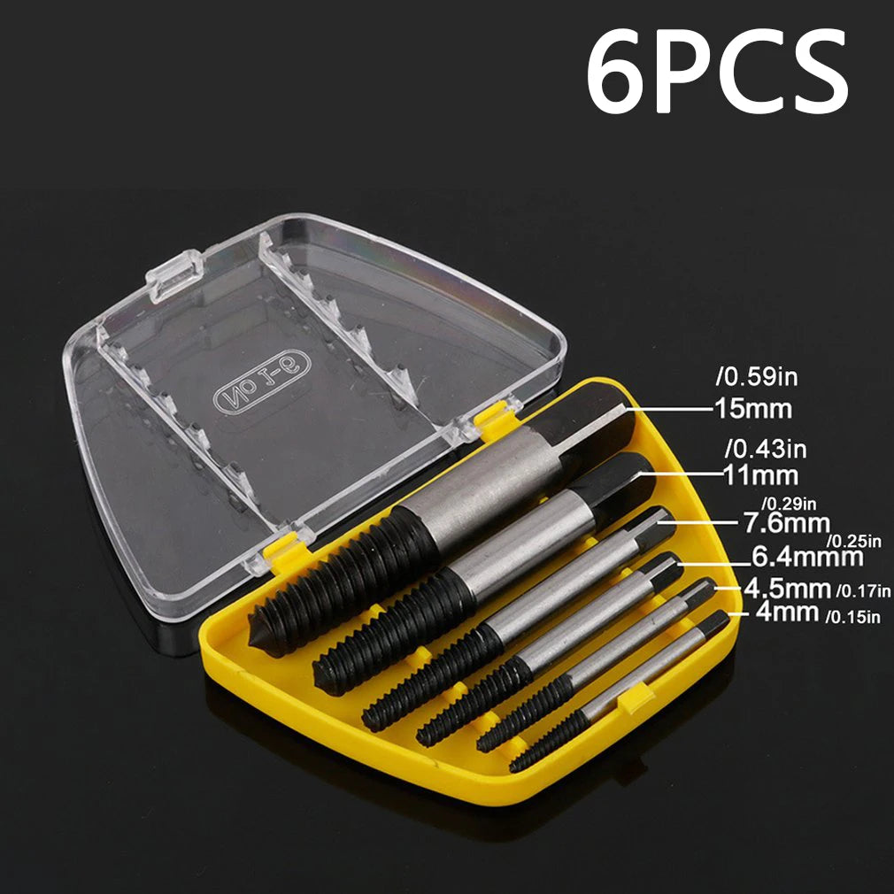 Damaged Broken Screw Remover Extractor Drill Bits 5/6Pcs Steel Durable Easy Out Remover Center Drill Damaged Bolts Remover Tool
