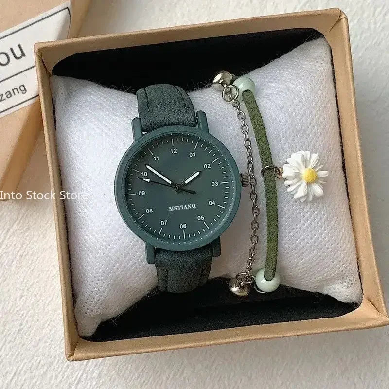 Women Watches PU Leather Strap Women Quartz Wristwatches Waterproof Round Dial Retro Watch Ladies Girls Watch Reloj Para Mujer