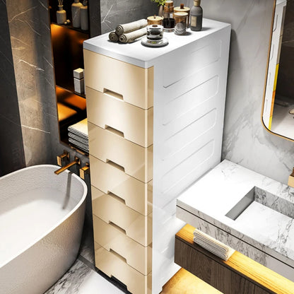 Narrow Gap Storage Cabinet Drawer Storage  Bathroom and Kitchen Plastic Multi-Layer Organizer Rack Compact Multi-Storage Cabinet