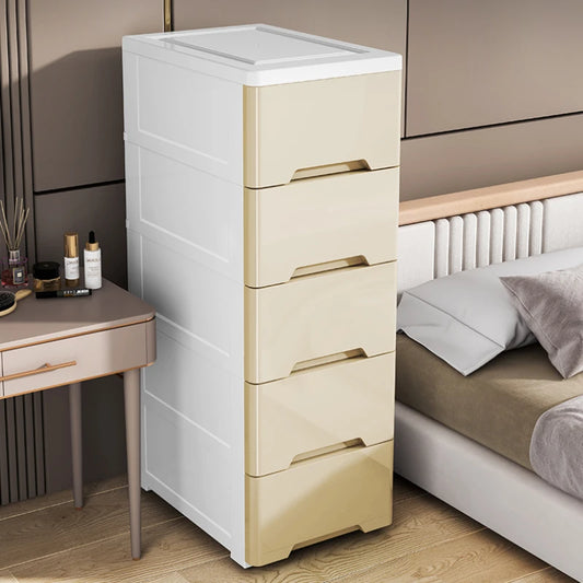 Narrow Gap Storage Cabinet Drawer Storage  Bathroom and Kitchen Plastic Multi-Layer Organizer Rack Compact Multi-Storage Cabinet
