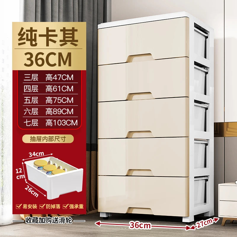Narrow Gap Storage Cabinet Drawer Storage  Bathroom and Kitchen Plastic Multi-Layer Organizer Rack Compact Multi-Storage Cabinet