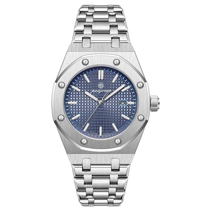 Fashionable MEN'S Watch Alloy Strap with Octagonal Screw Decorative Ring Quartz Movement High End Business Quartz Men's Watch