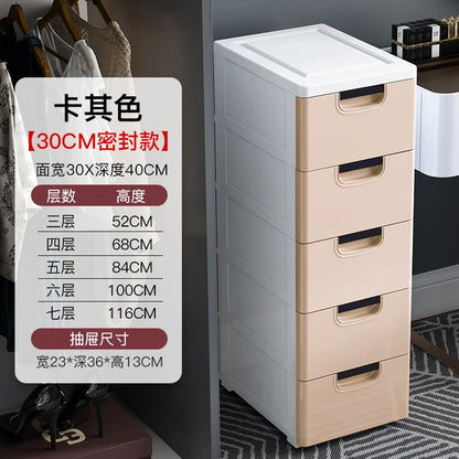 Narrow Gap Storage Cabinet Drawer Storage  Bathroom and Kitchen Plastic Multi-Layer Organizer Rack Compact Multi-Storage Cabinet