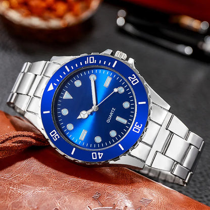 New Famous Luxury Brand Male Casual Quartz Watch Men Stainless Steel Luminous Watches Relogio Masculino Men's Green Wristwatch