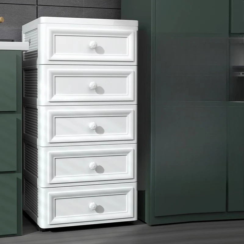 European Style Gap Storage Cabinet, Kitchen Narrow Gap Organizer Shelf, Bathroom Drawer-Type Storage Cabinet, Movable Bedside