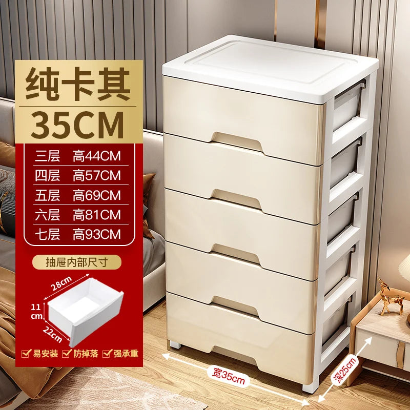 Narrow Gap Storage Cabinet Drawer Storage  Bathroom and Kitchen Plastic Multi-Layer Organizer Rack Compact Multi-Storage Cabinet