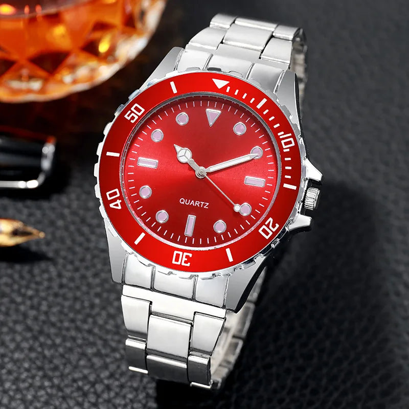 New Famous Luxury Brand Male Casual Quartz Watch Men Stainless Steel Luminous Watches Relogio Masculino Men's Green Wristwatch