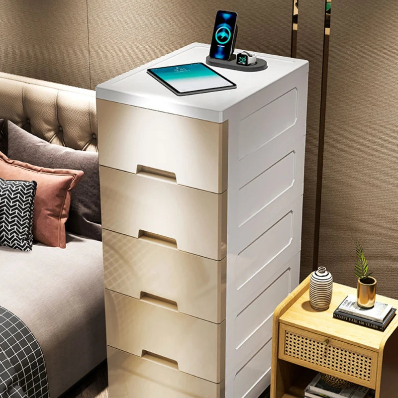 Narrow Gap Storage Cabinet Drawer Storage  Bathroom and Kitchen Plastic Multi-Layer Organizer Rack Compact Multi-Storage Cabinet