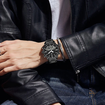 WWOOR Luxury Men's Watches Digital Sport Waterproof Steel Military Quartz Watch For Men Fashion Luminous Male Clock Reloj Hombre
