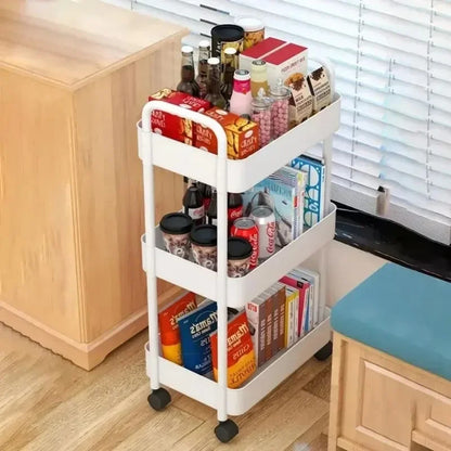 Bathroom Storage Rack Storage Rack With Wheels Household Multi-layer Small Cart Storage Rack Floor To Floor Kitchen Bedroom