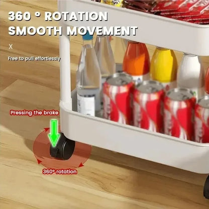 Bathroom Storage Rack Storage Rack With Wheels Household Multi-layer Small Cart Storage Rack Floor To Floor Kitchen Bedroom