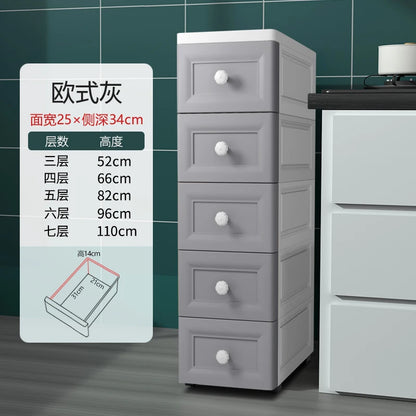 European Style Gap Storage Cabinet, Kitchen Narrow Gap Organizer Shelf, Bathroom Drawer-Type Storage Cabinet, Movable Bedside