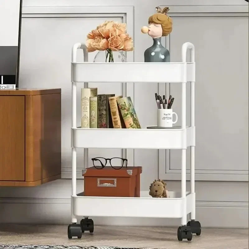 Bathroom Storage Rack Storage Rack With Wheels Household Multi-layer Small Cart Storage Rack Floor To Floor Kitchen Bedroom