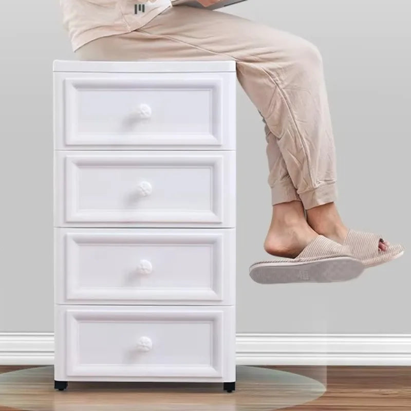 European Style Gap Storage Cabinet, Kitchen Narrow Gap Organizer Shelf, Bathroom Drawer-Type Storage Cabinet, Movable Bedside