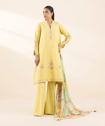 3 Piece - Embroidered Dobby Suit Unstitched